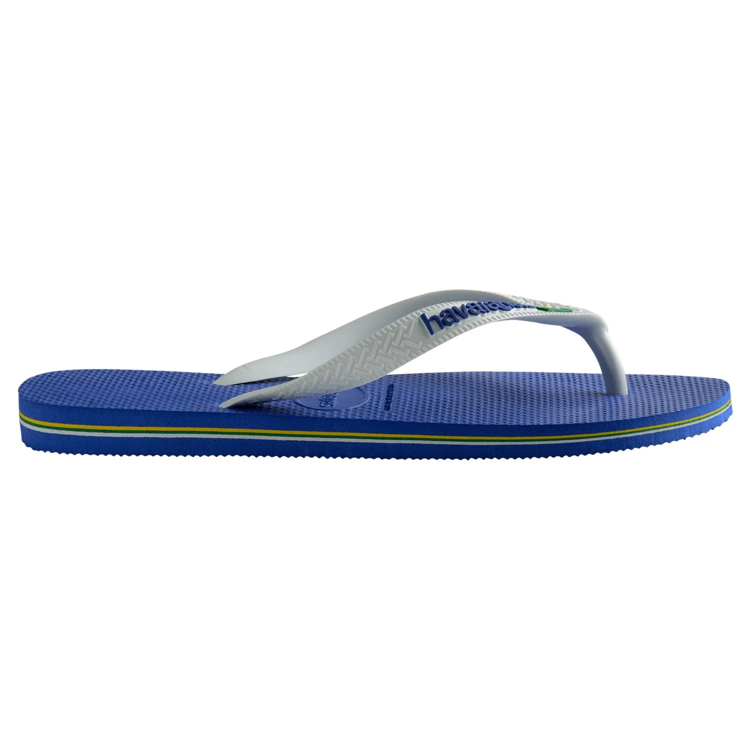 detalle del logo de Brasil, sandalias havaianas