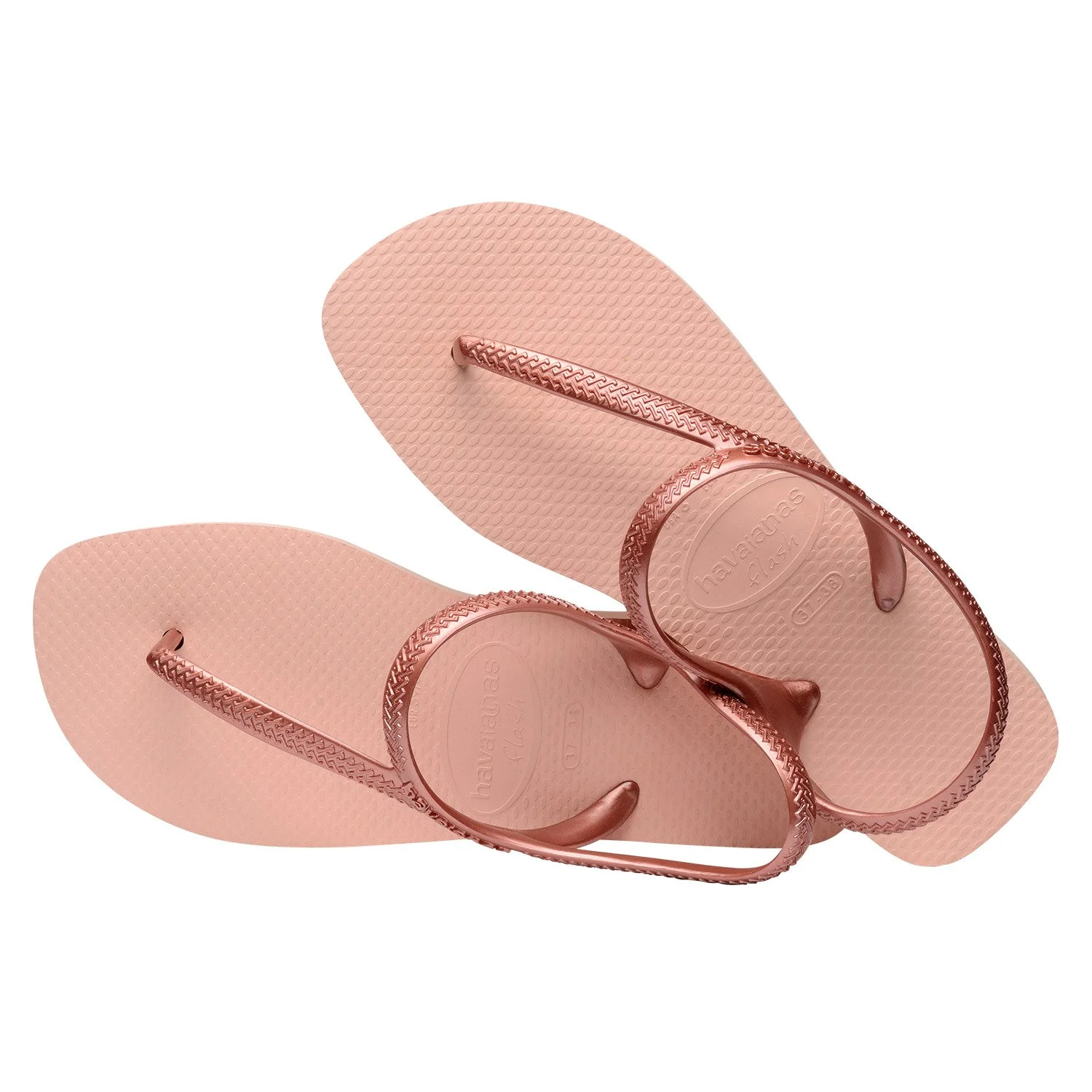 vista lateral de las sandalias havaianas