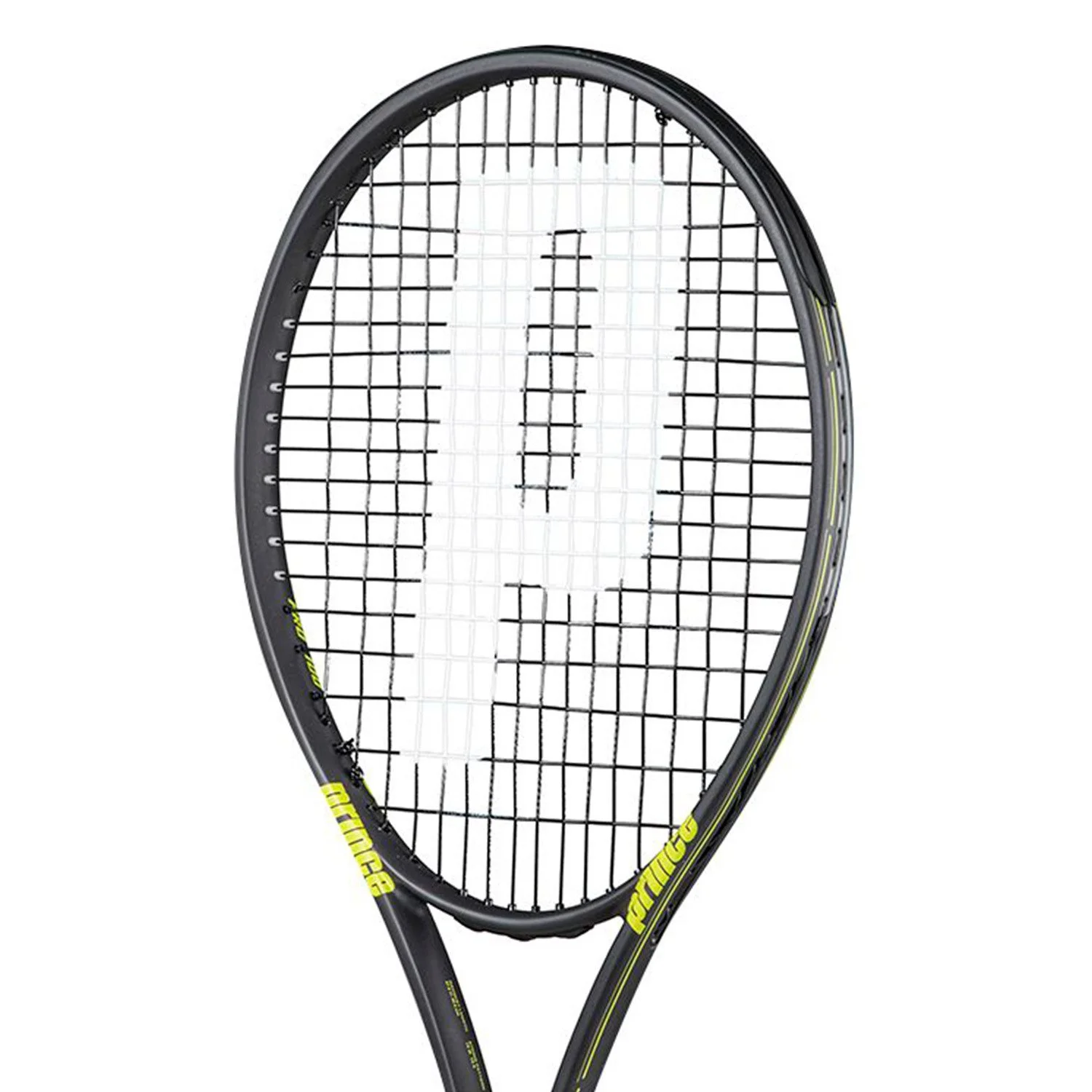 detalle de la empuñadura de la raqueta de tenis prince