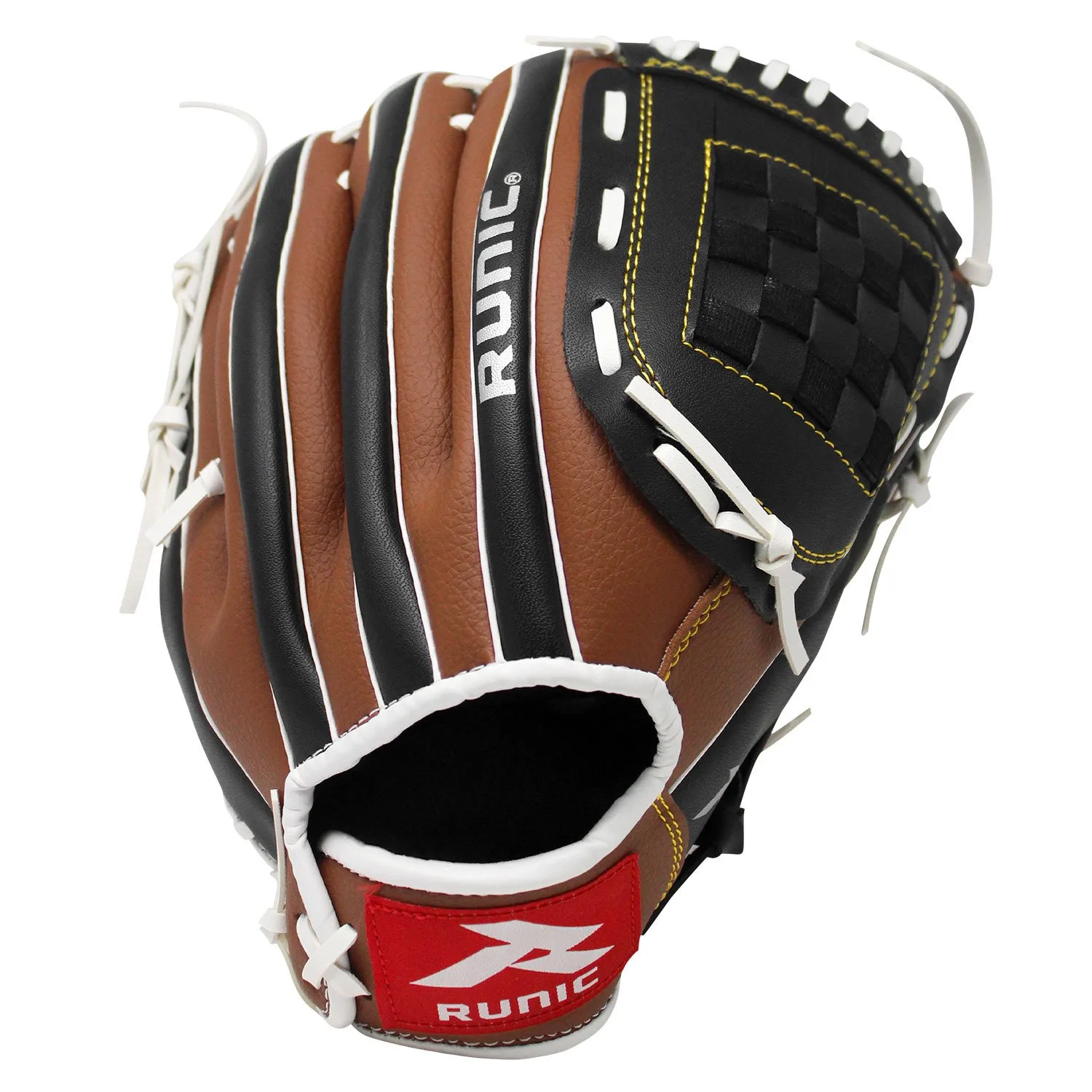 detalle del guante de beisbol runic zurdo