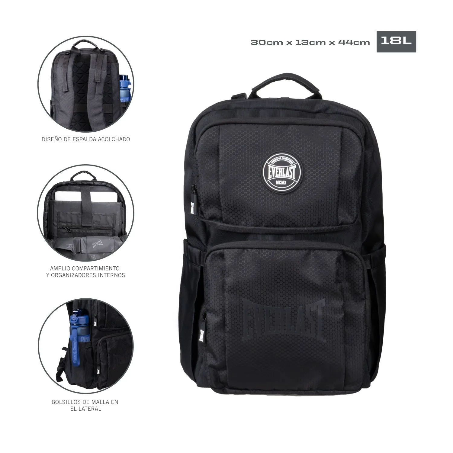Mochila Everlast Espaciosa 15.6 pulgadas