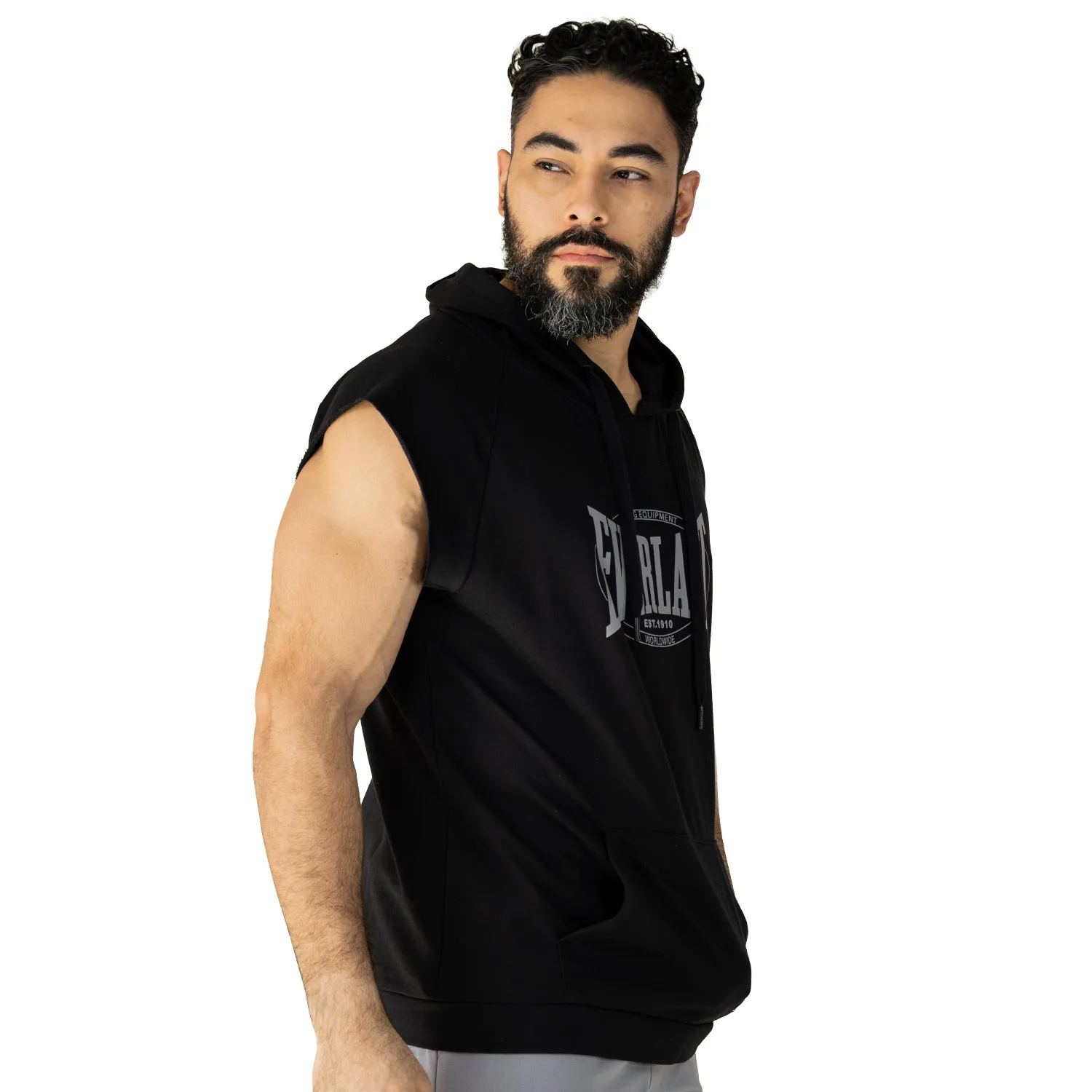 Chaleco capucha negro Everlast, hombre