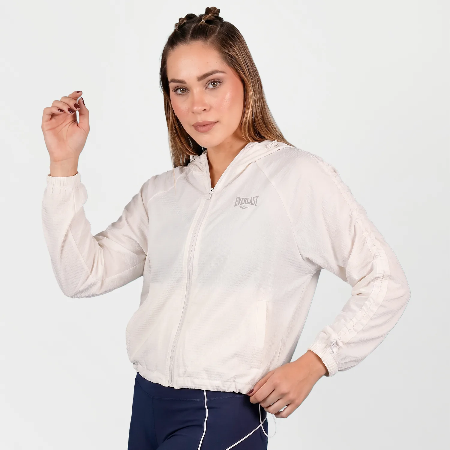 Chaqueta Everlast Muse blanco con capucha para mujer