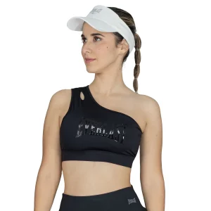 Top deportivo un hombro Everlast Off-Shoulder negro para mujer