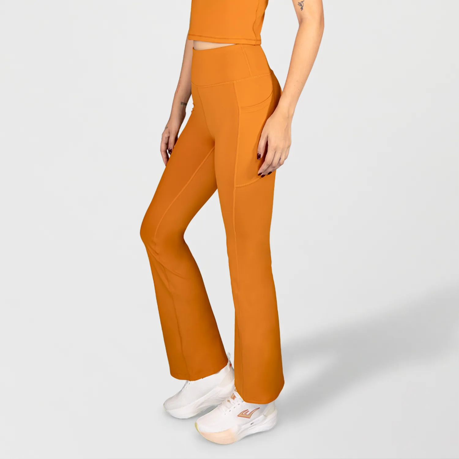 Pantalón Flare Mujer Everlast Pocket Terracota
