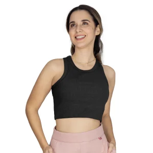 Crop Top Everlast Acanalado Negro