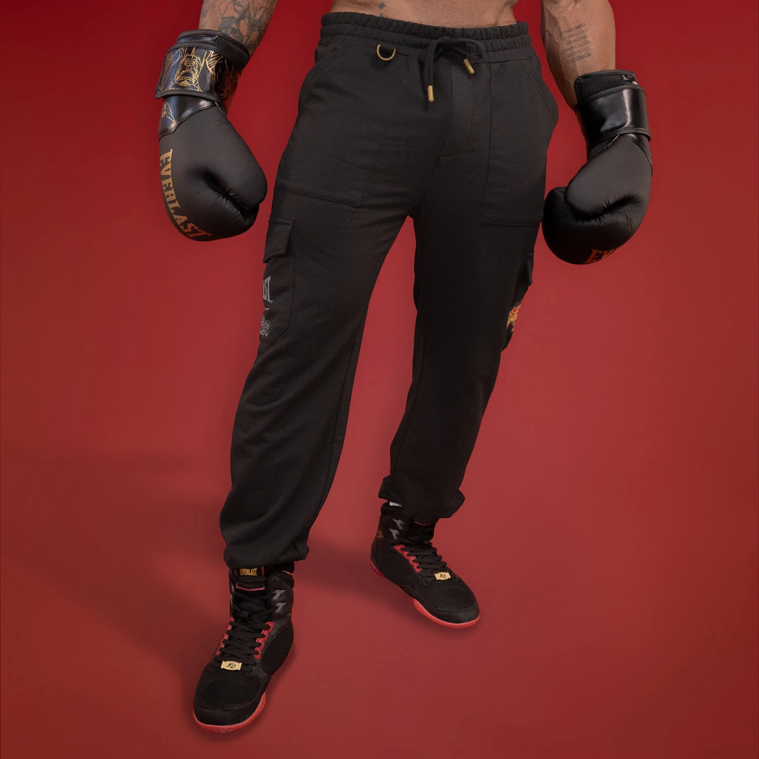 Pant Jogger Cargo Everlast Street Fighter Negro para Hombre