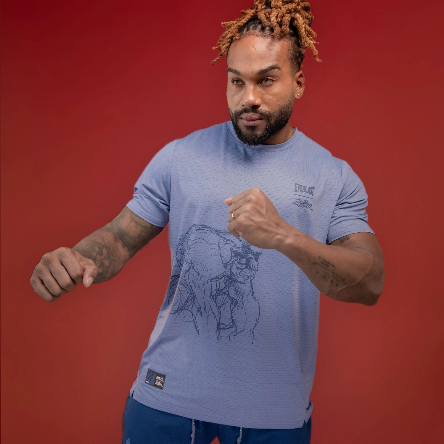 T-shirt Everlast Street Fighter E. Honda Azul para Hombre