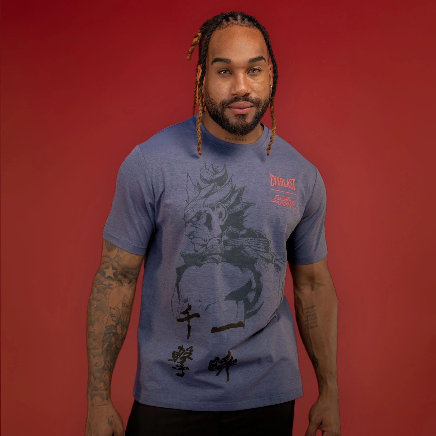 T-shirt Everlast Street Fighter Akuma Azul para Hombre