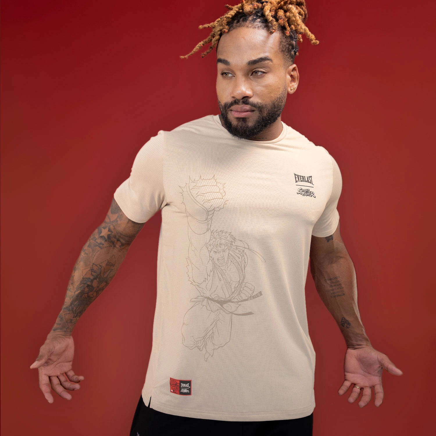 T-shirt Everlast Street Fighter Ryu Caqui para Hombre