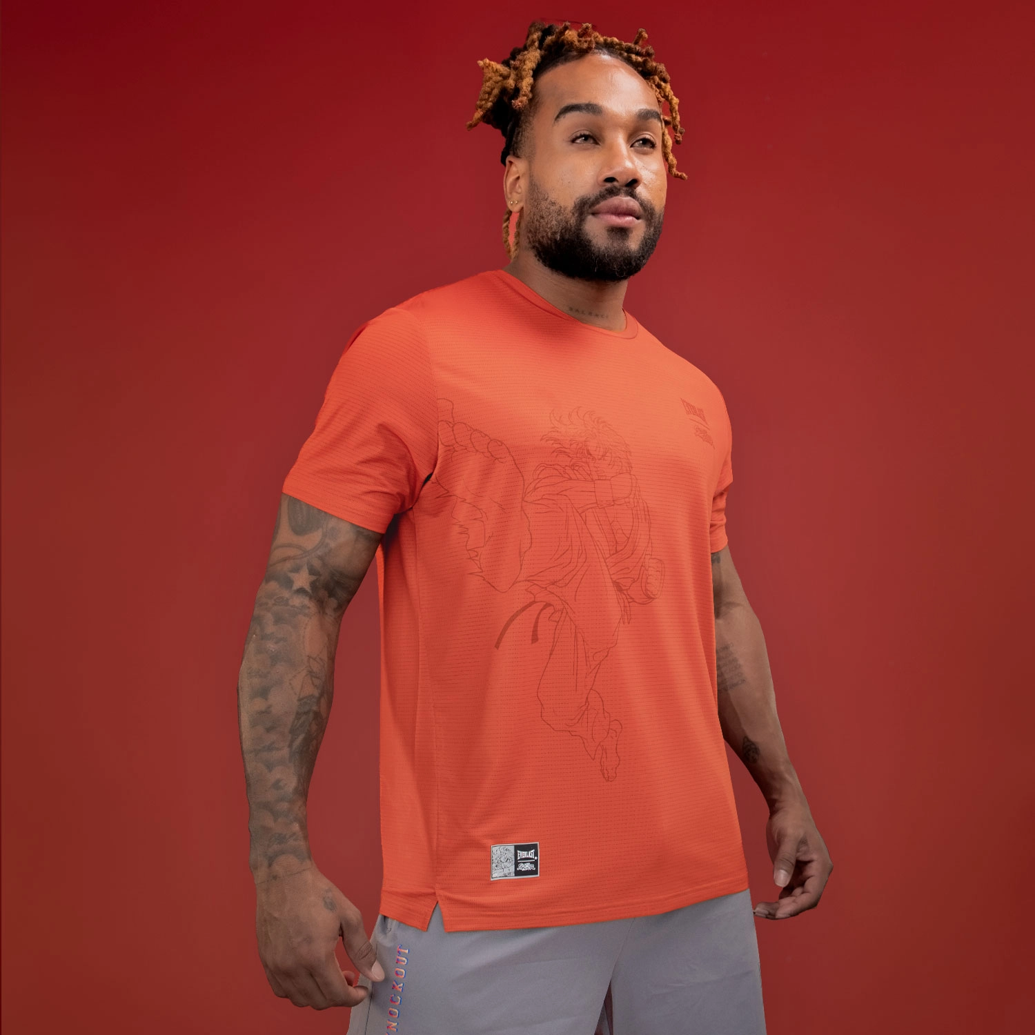 T-shirt Everlast Street Fighter Ken Rojo para Hombre