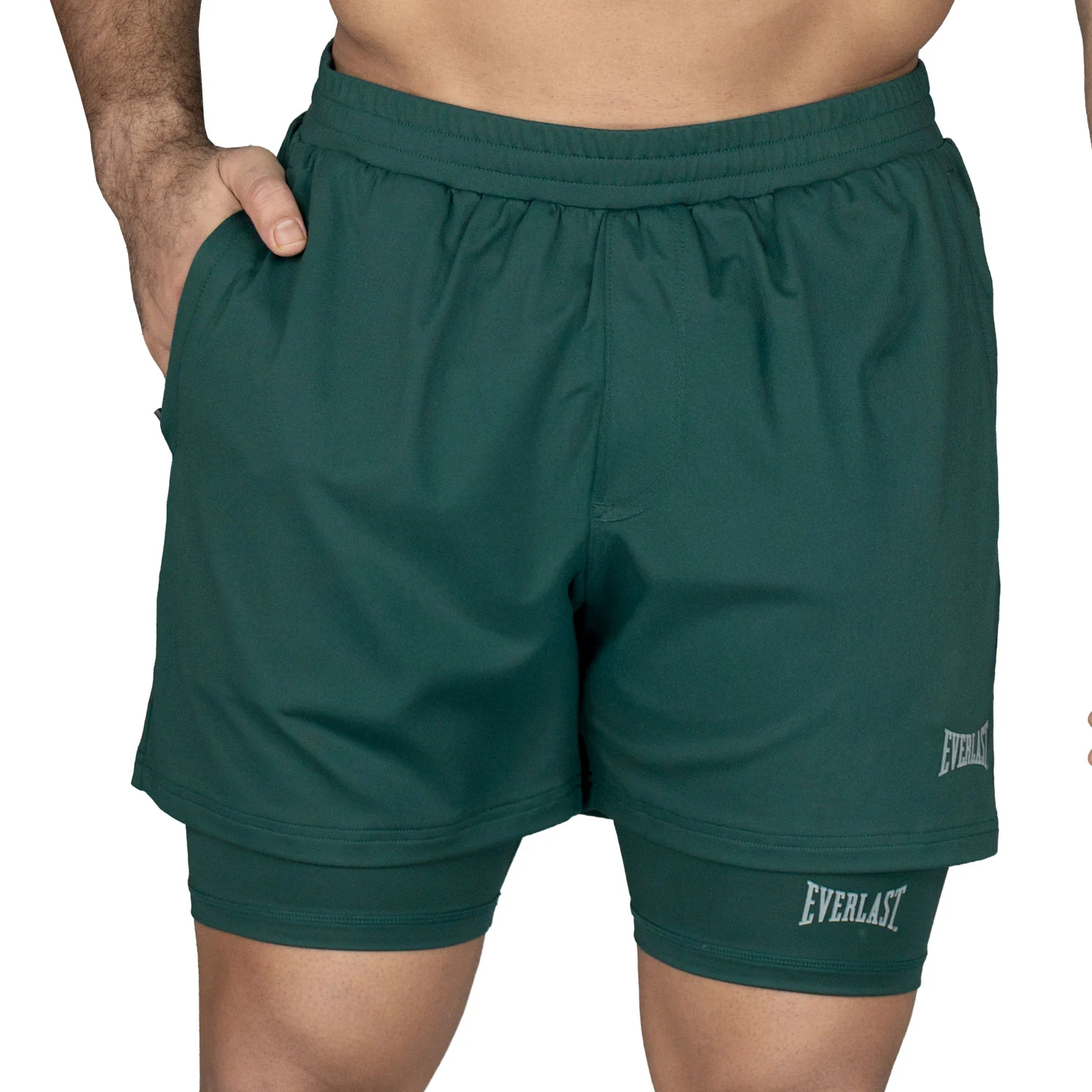 SHORT 2IN1 MEN POLY/SPX EVERLAST CANYON 5"
