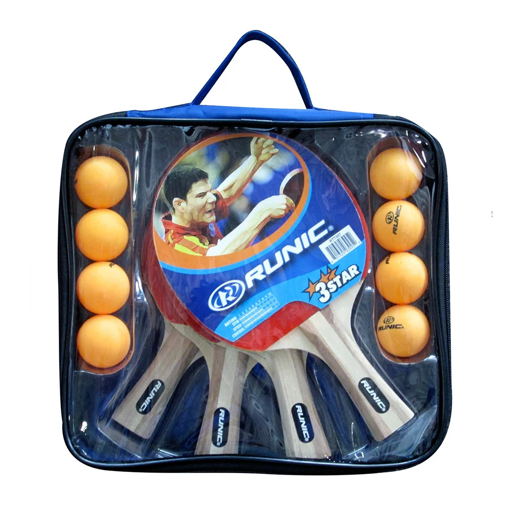Set Ping Pong Runic con 4 Raquetas y 4 Bolas