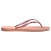 Sandalias Havaianas de punta cuadrada en rosa con tiras brillantes