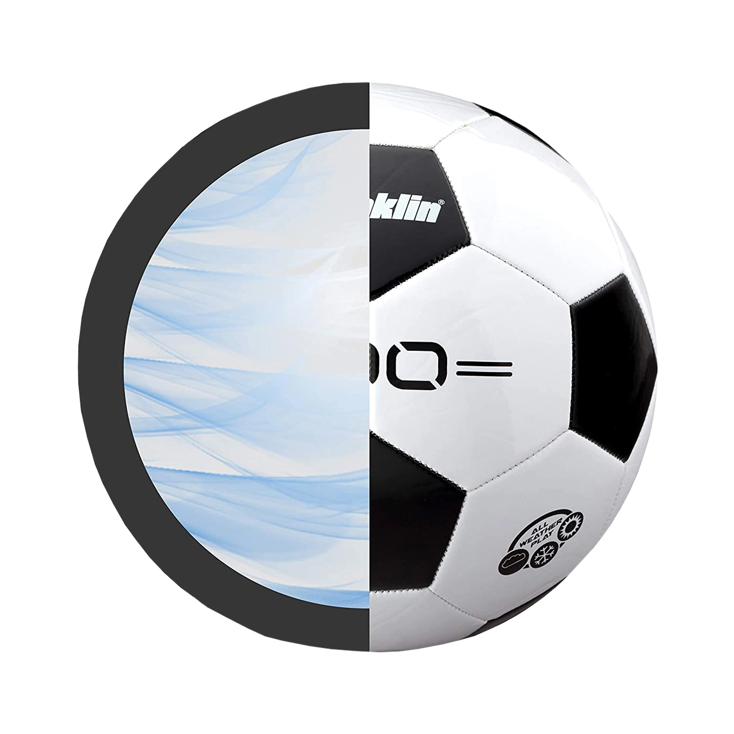 Balón de Fútbol Franklin Tamaño 5 Blanco y Negro