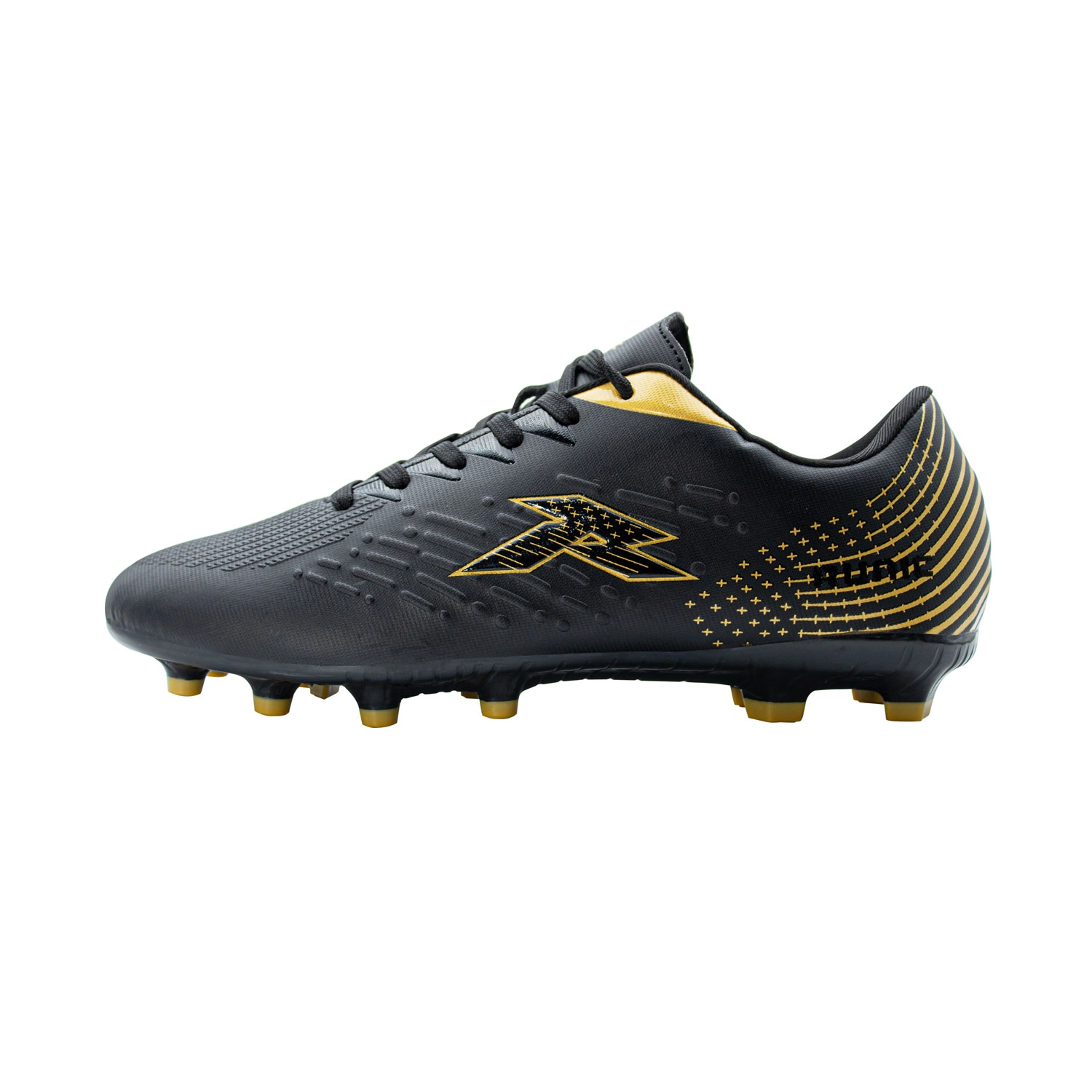 Tacos de fútbol Runic TPU negros y dorados