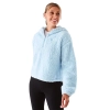 Hoodie Everlast de mujer tipo sherpa celeste con cierre parcial