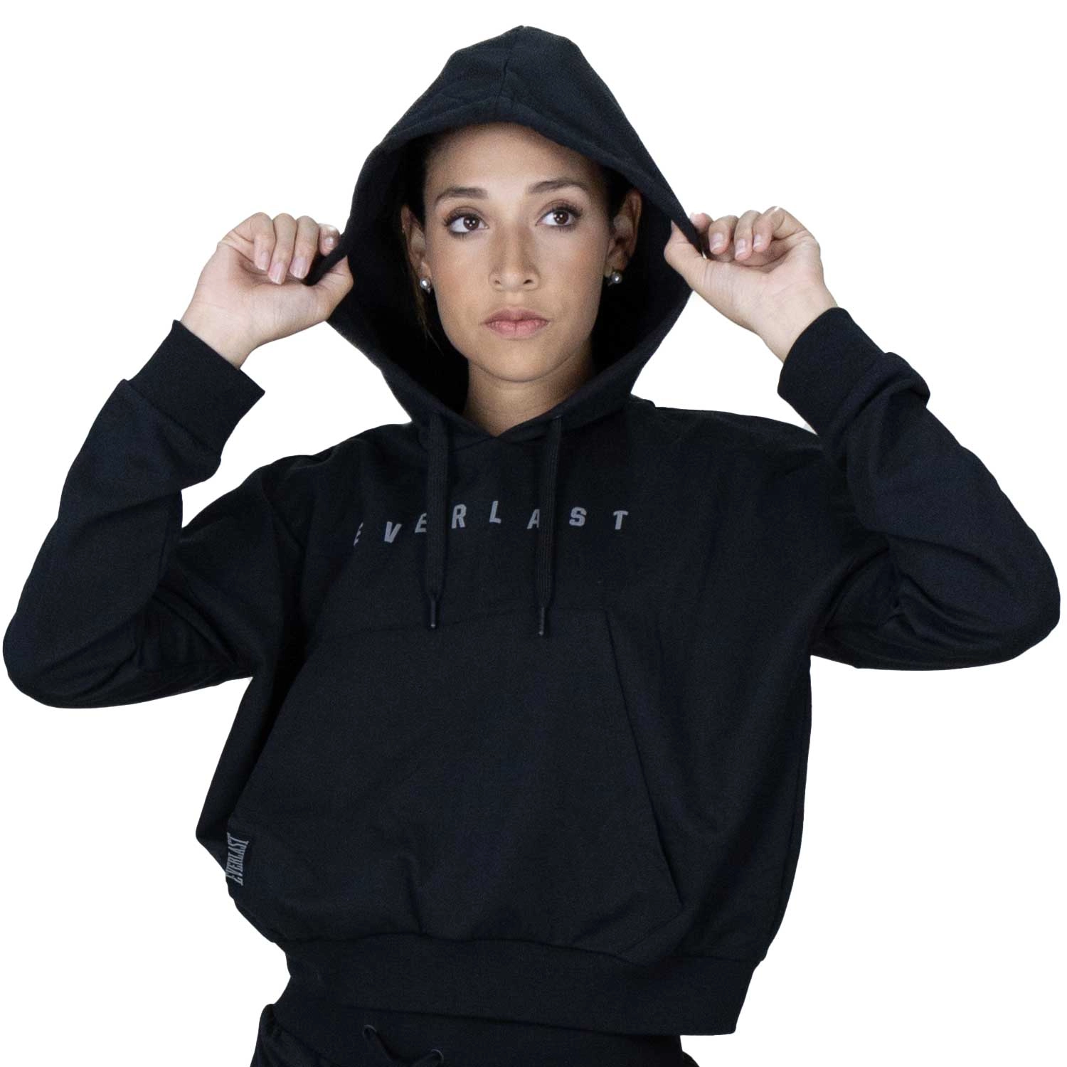 Hoodie Everlast Puffed para mujer negro