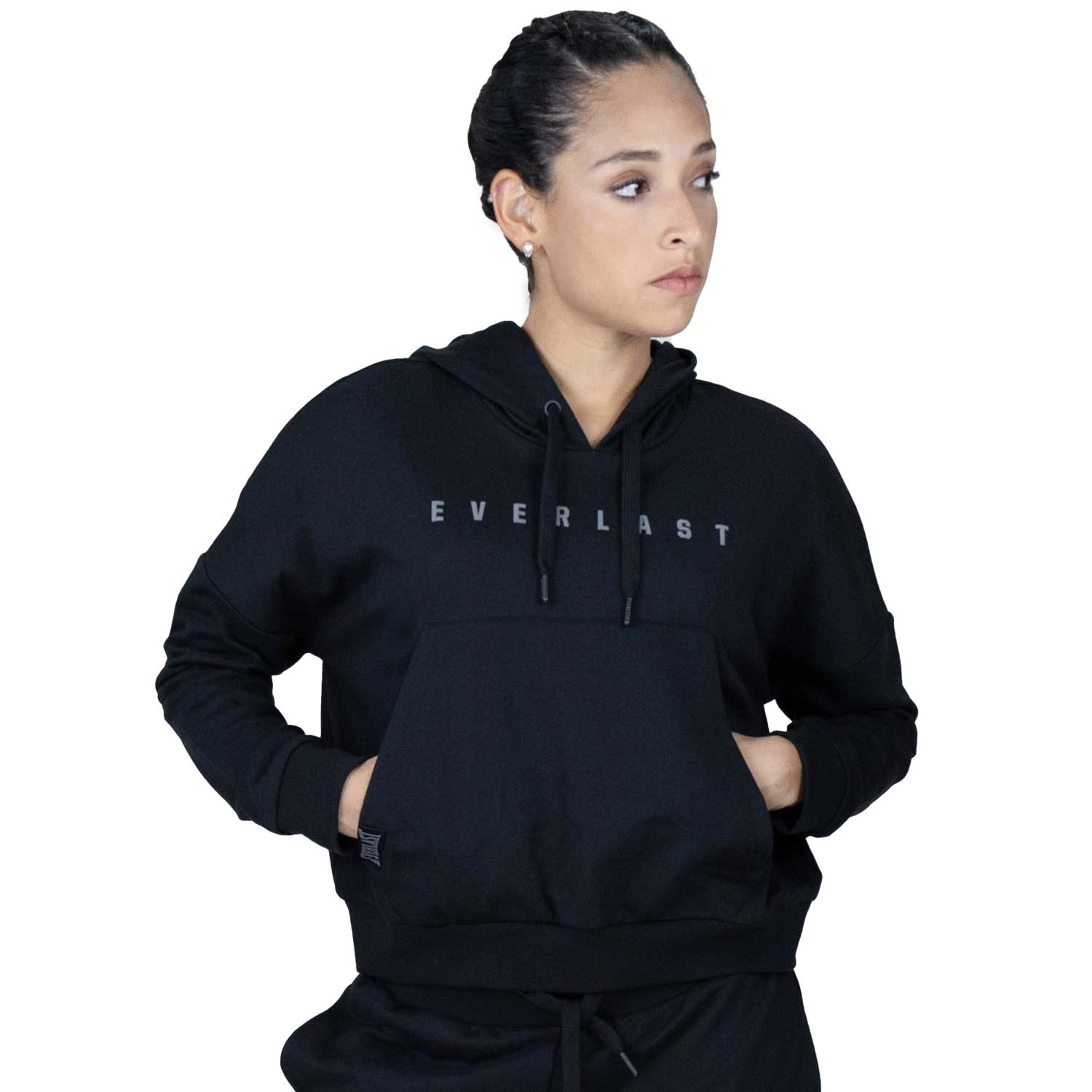 Hoodie Everlast Puffed para mujer negro