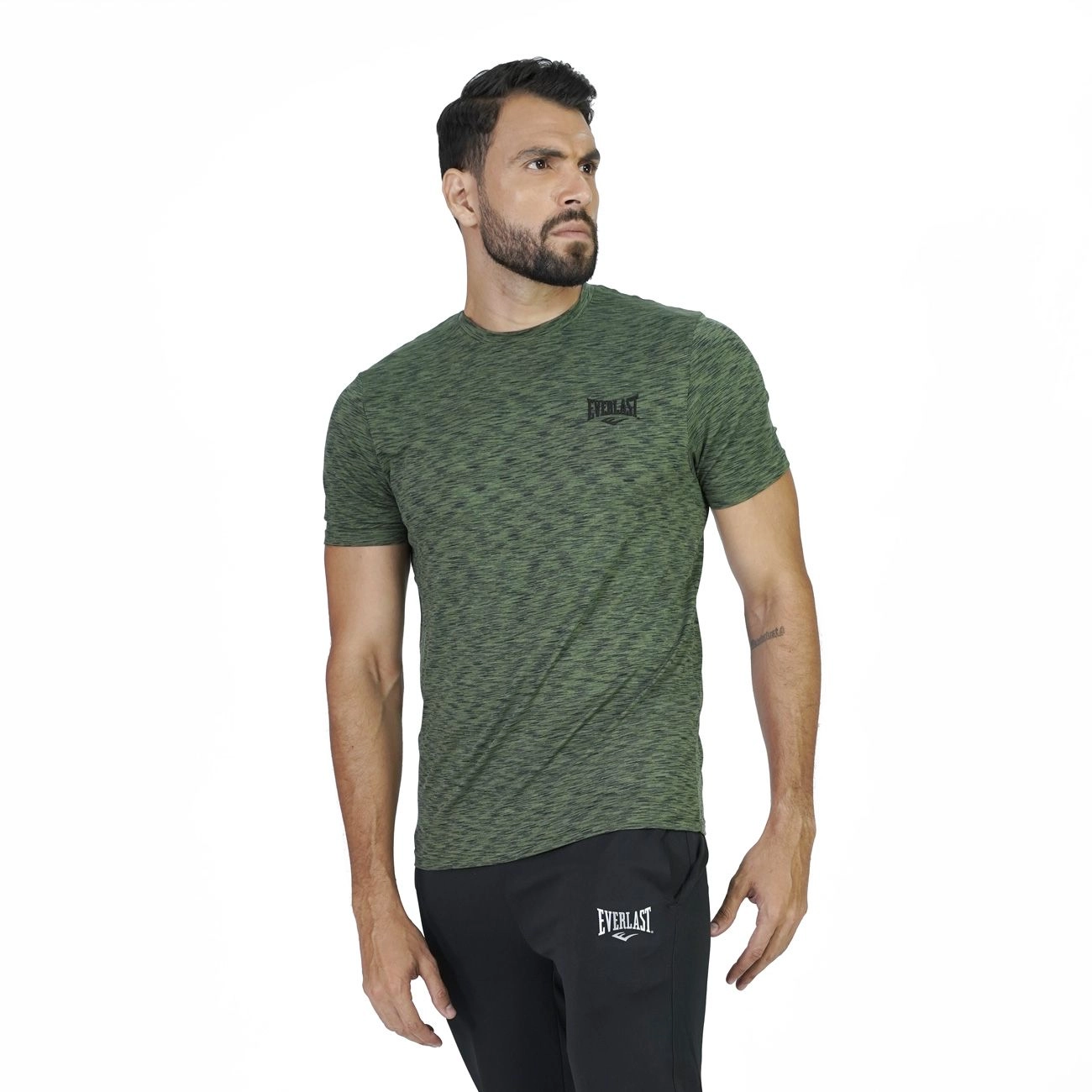 T-shirt deportiva Everlast Core para hombre verde jaspeado