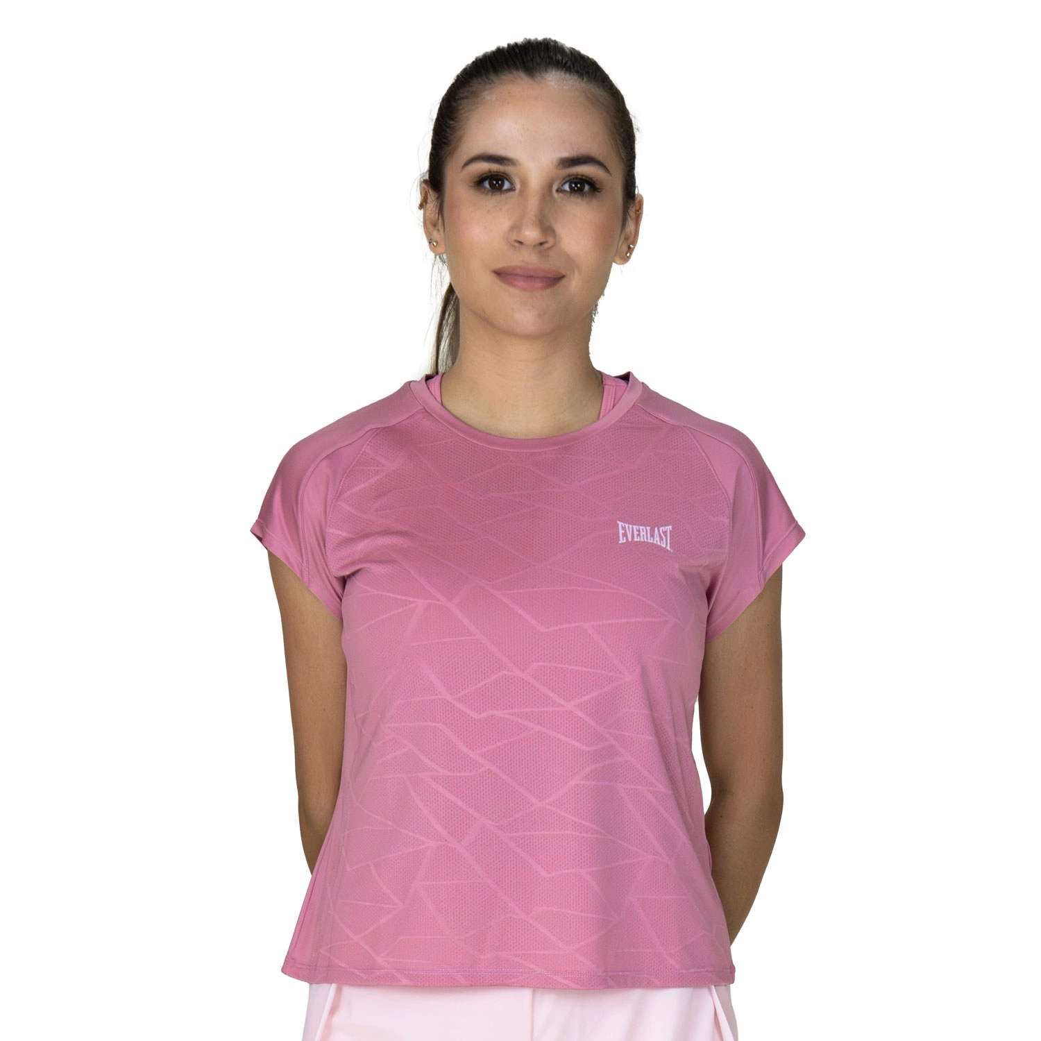 T-shirt deportiva Everlast Jacquard para mujer en rosa