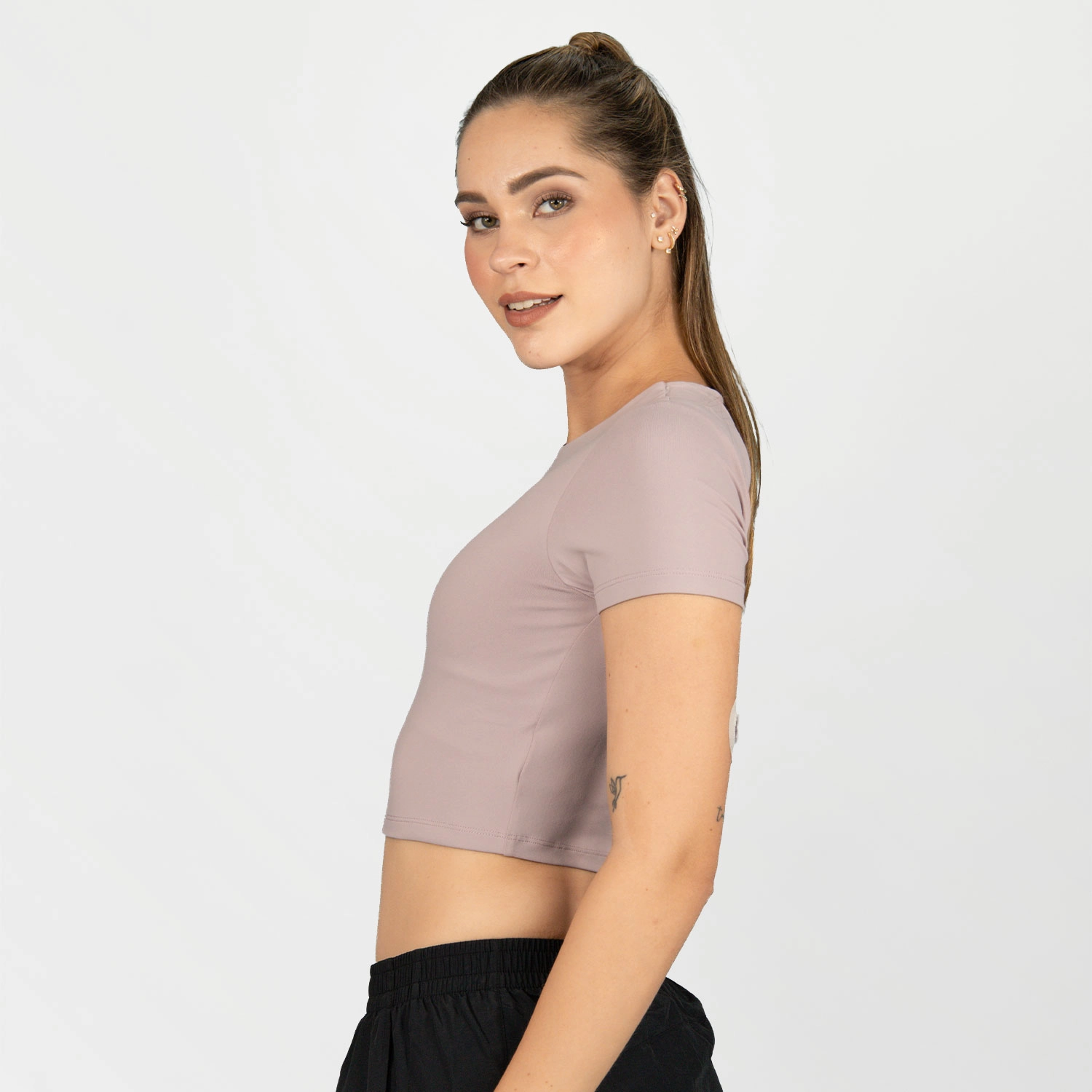 T-shirt corta Everlast para mujer en color lila