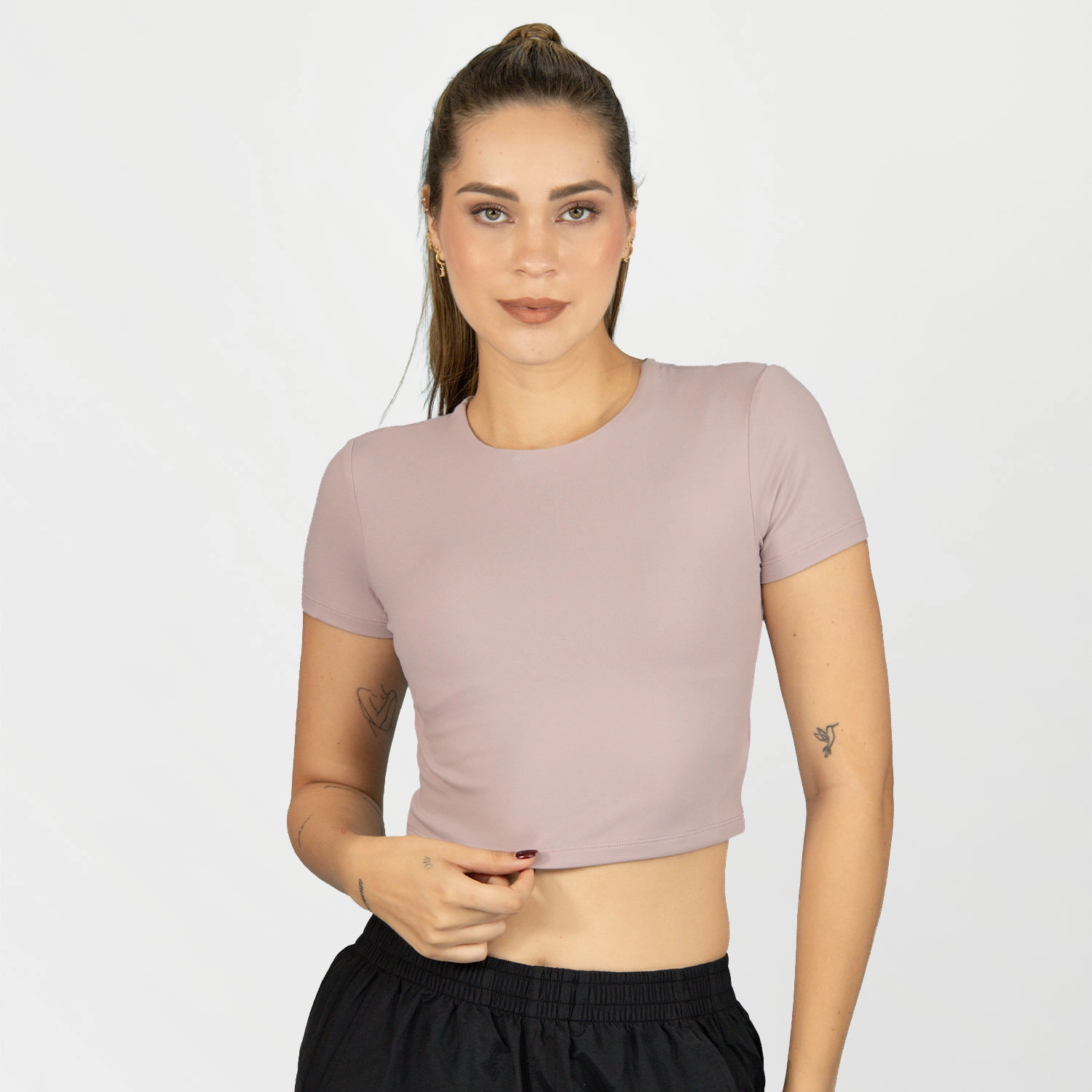 T-shirt corta Everlast para mujer en color lila