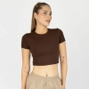 T-shirt corta Everlast Soft para mujer en color marrón