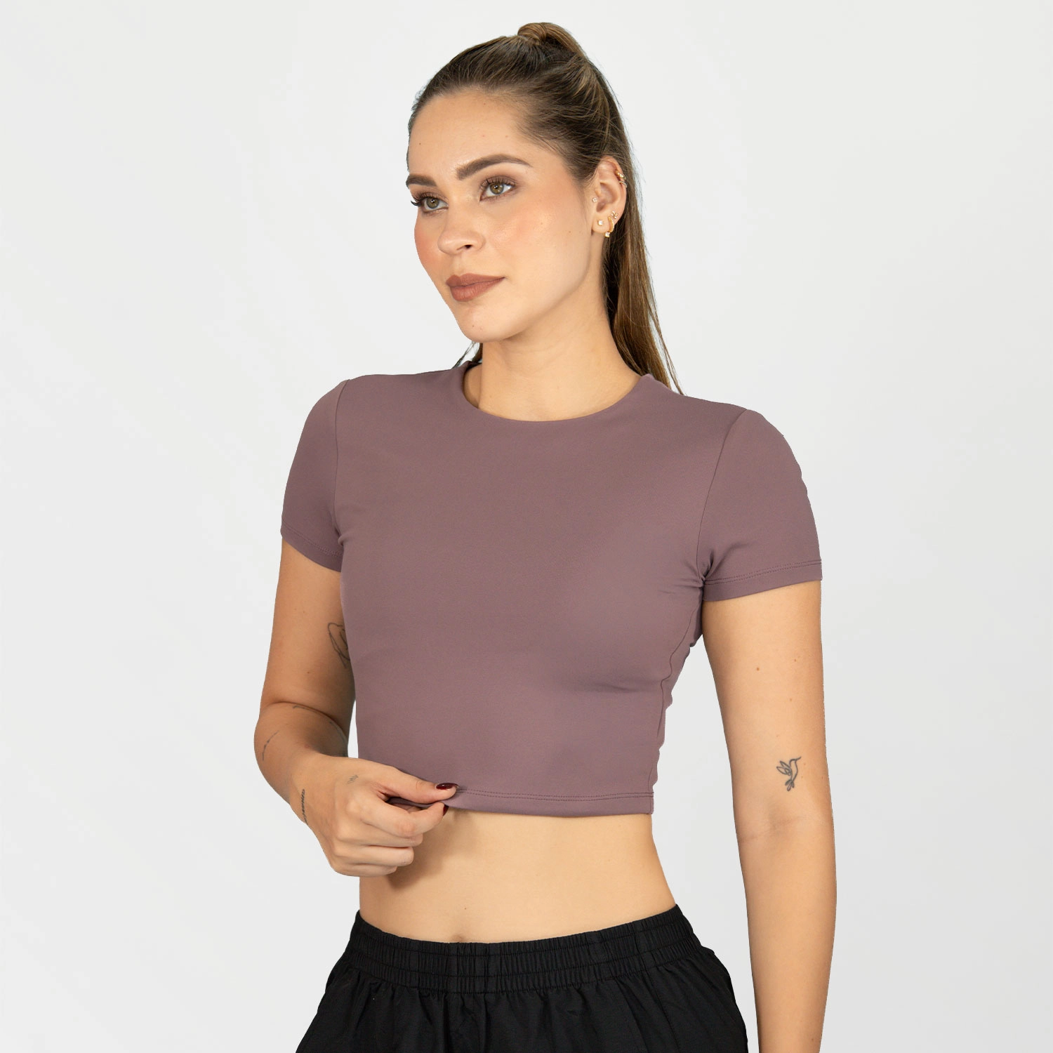T-shirt corta Everlast Soft para mujer en color malva