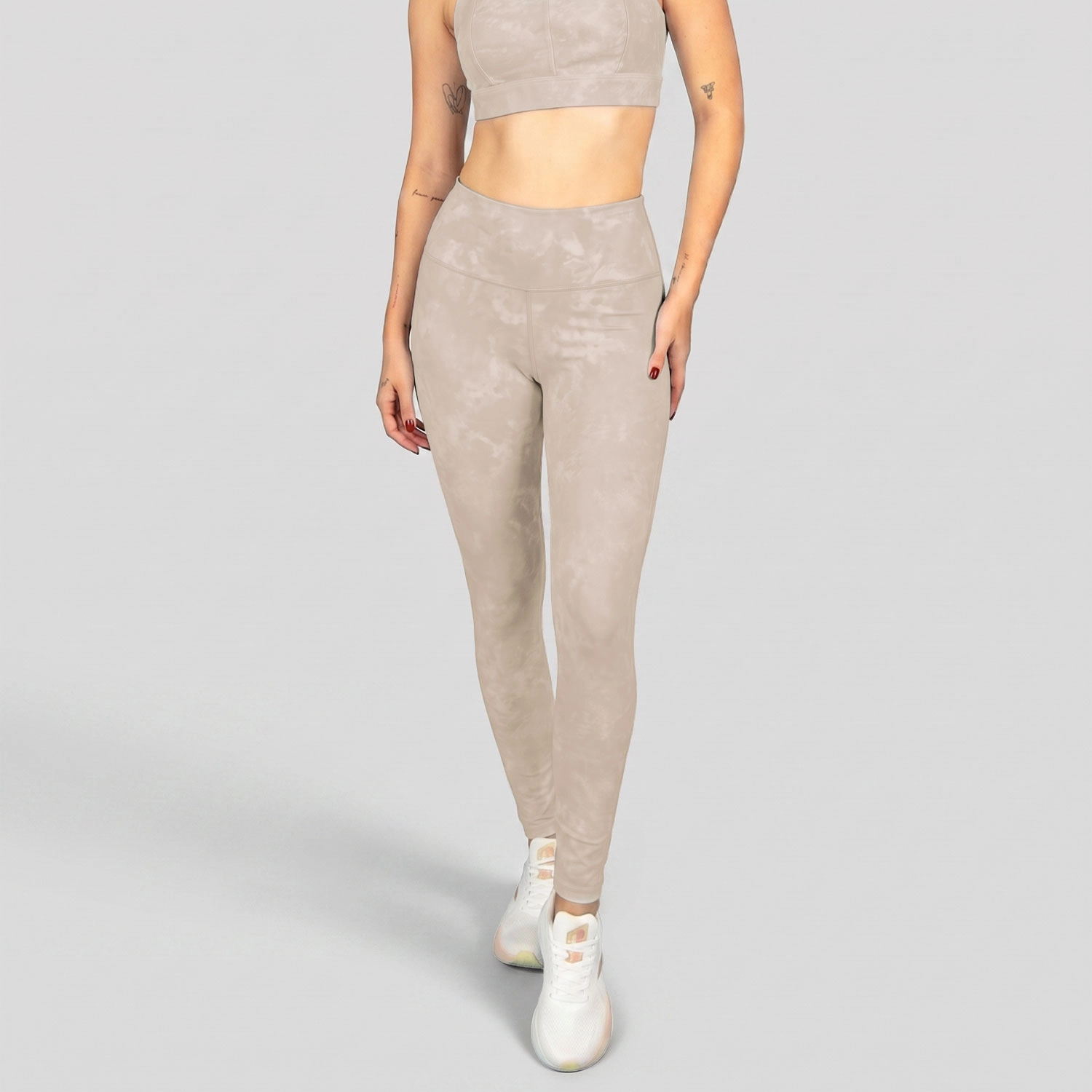 Leggings Everlast Meadow beige de cintura alta para mujer