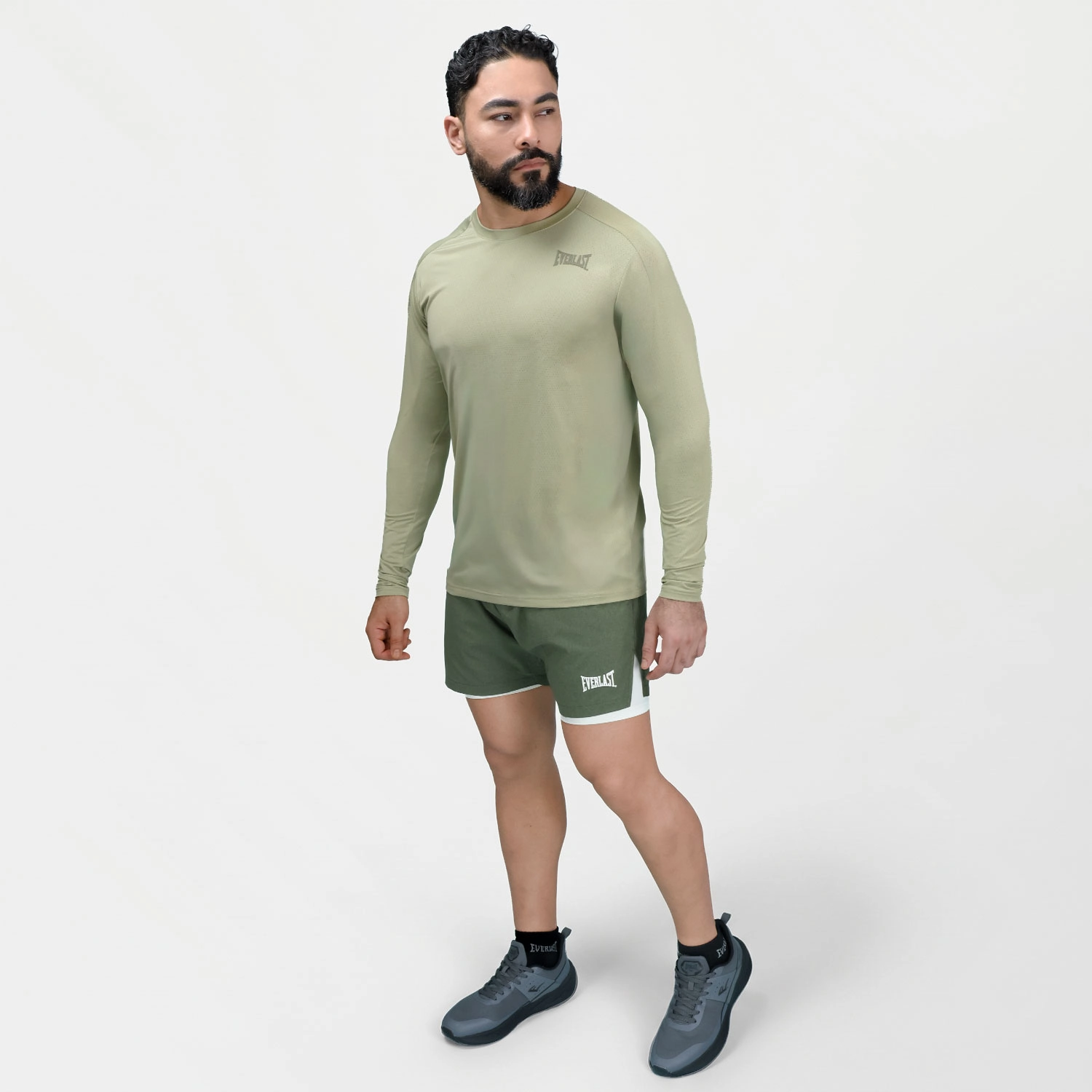 T-shirt de manga larga Everlast para hombre verde oliva