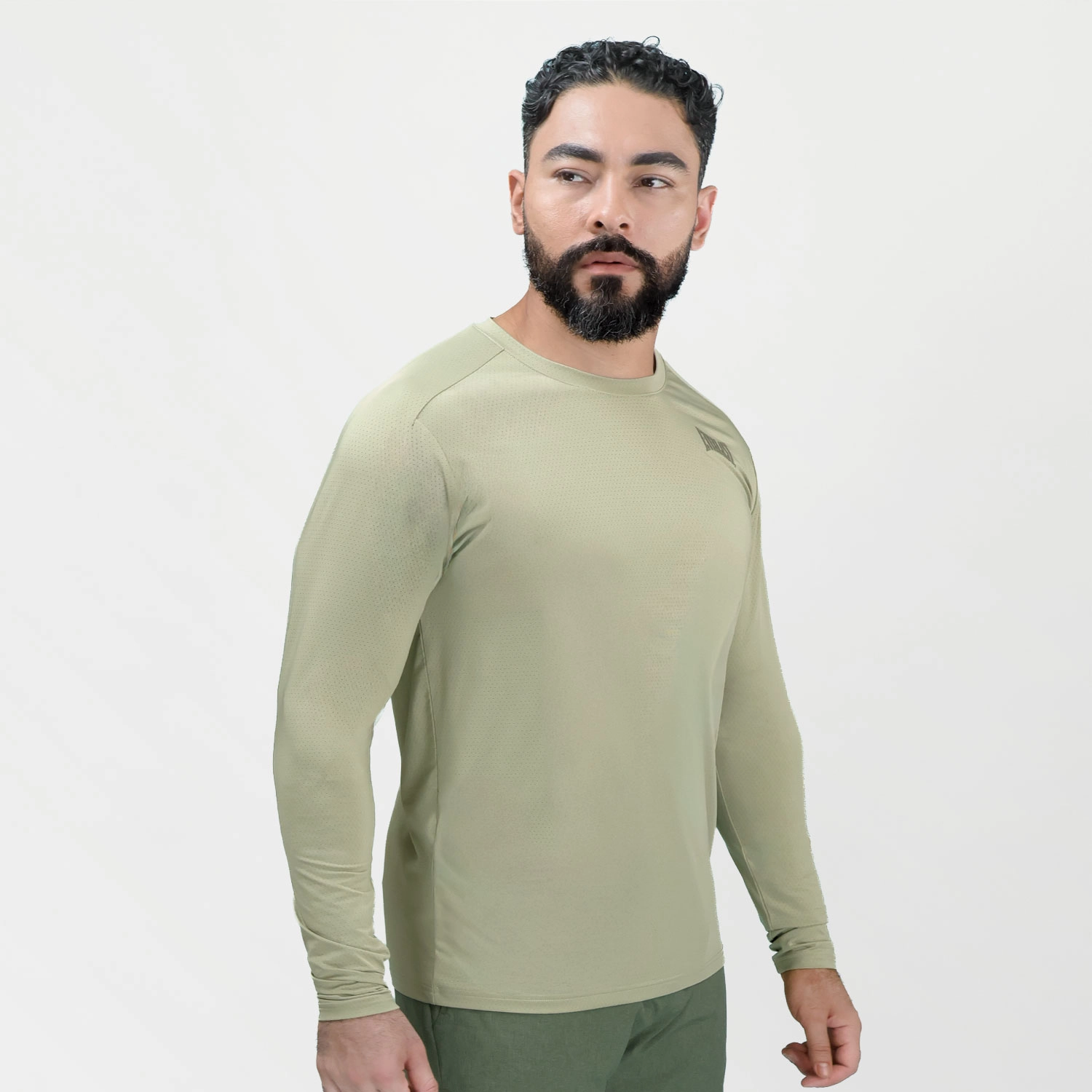 T-shirt de manga larga Everlast para hombre verde oliva