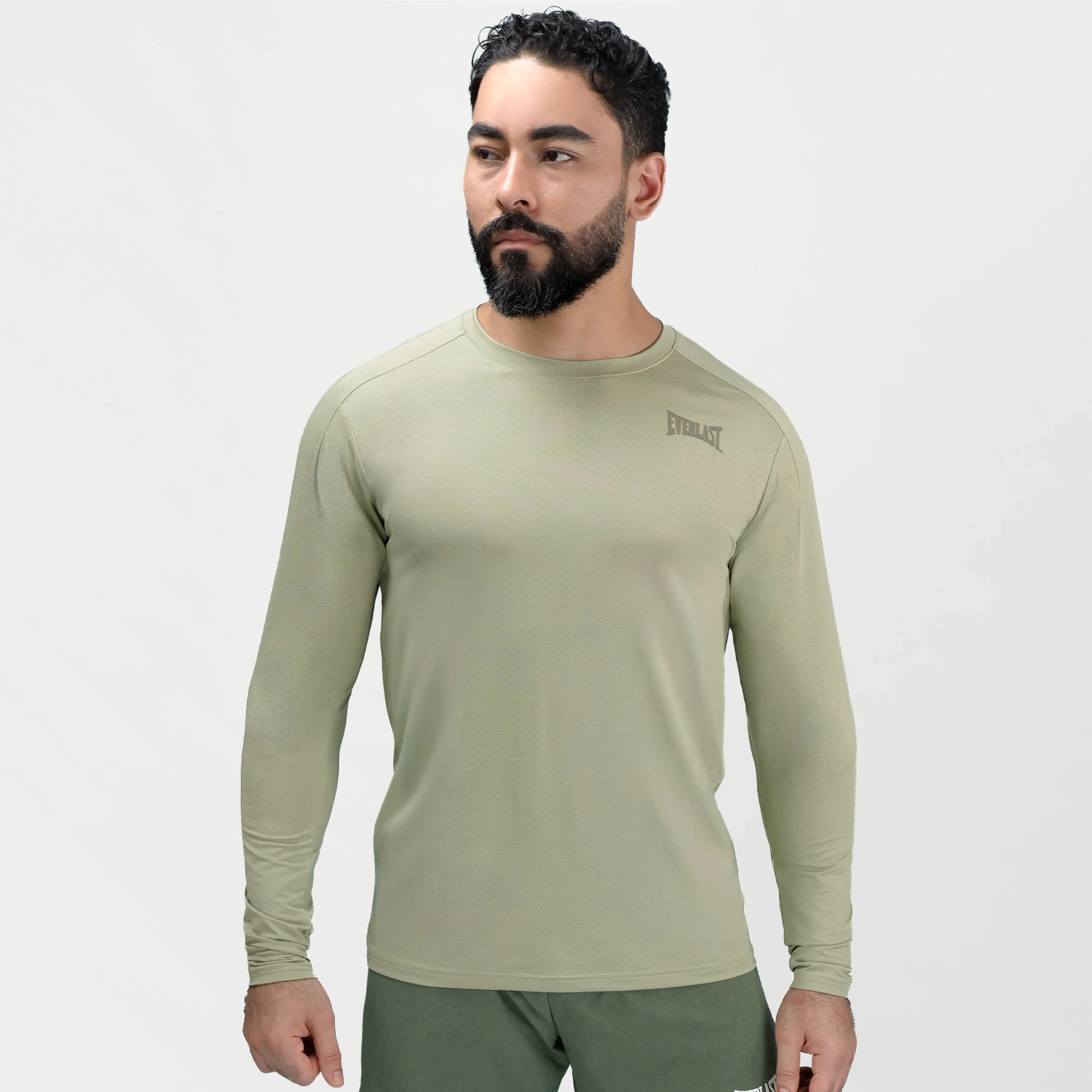 T-shirt de manga larga Everlast para hombre verde oliva