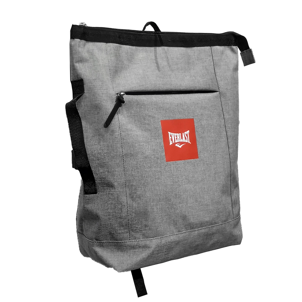 Mochila Everlast Trendy gris con detalles rojos