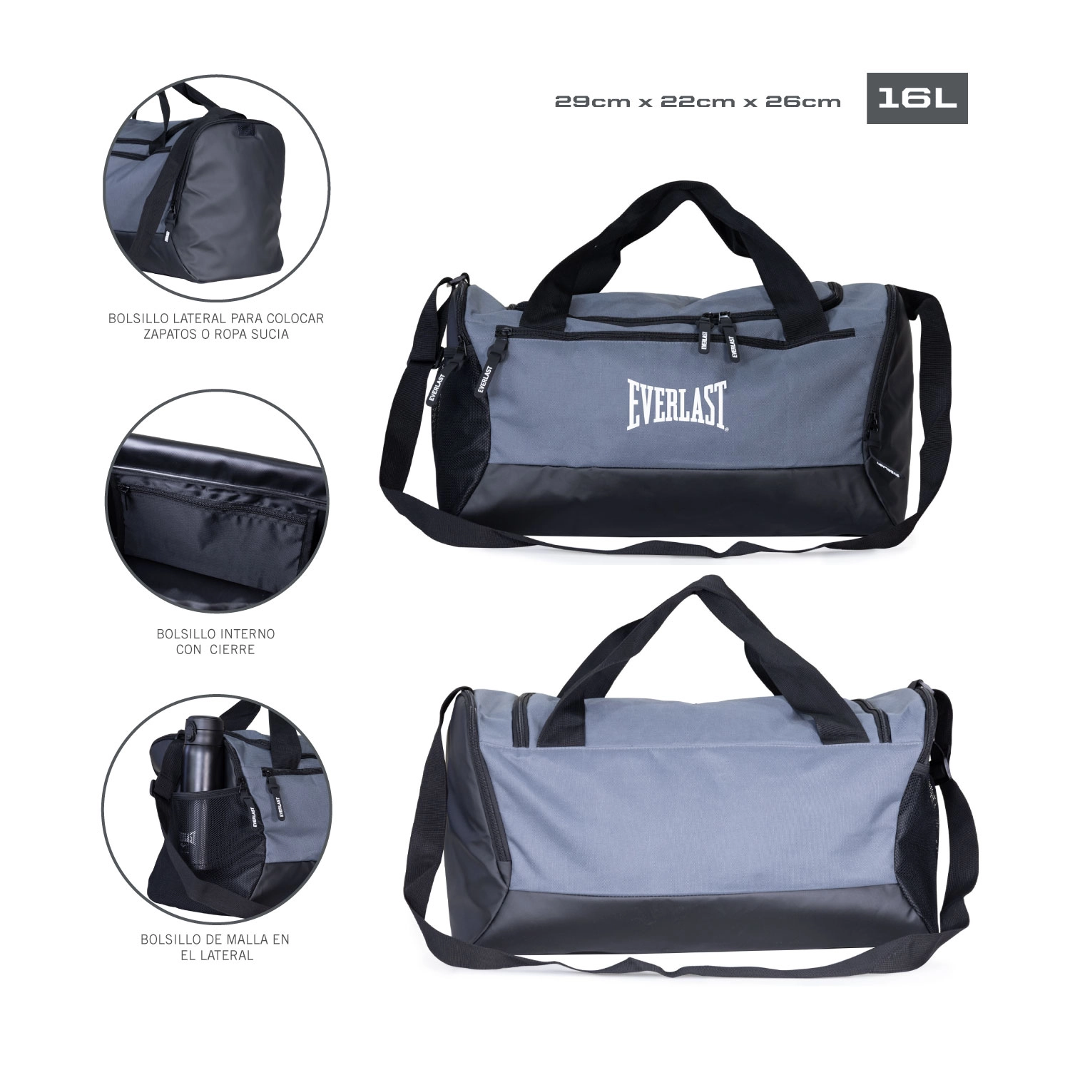Bolso deportivo (duffle) Everlast Bronx mediano