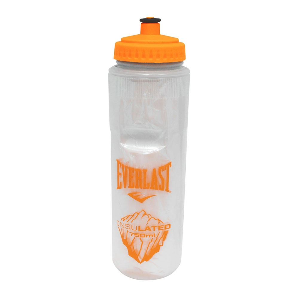 Botella insulada Everlast transparente con naranja
