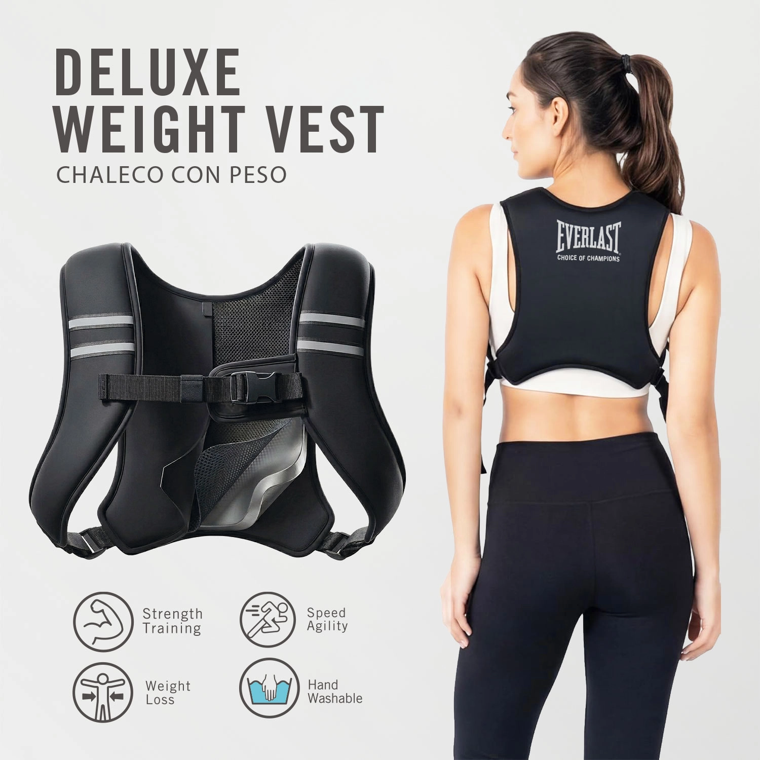Chaleco con peso Everlast Premium de 12 lb