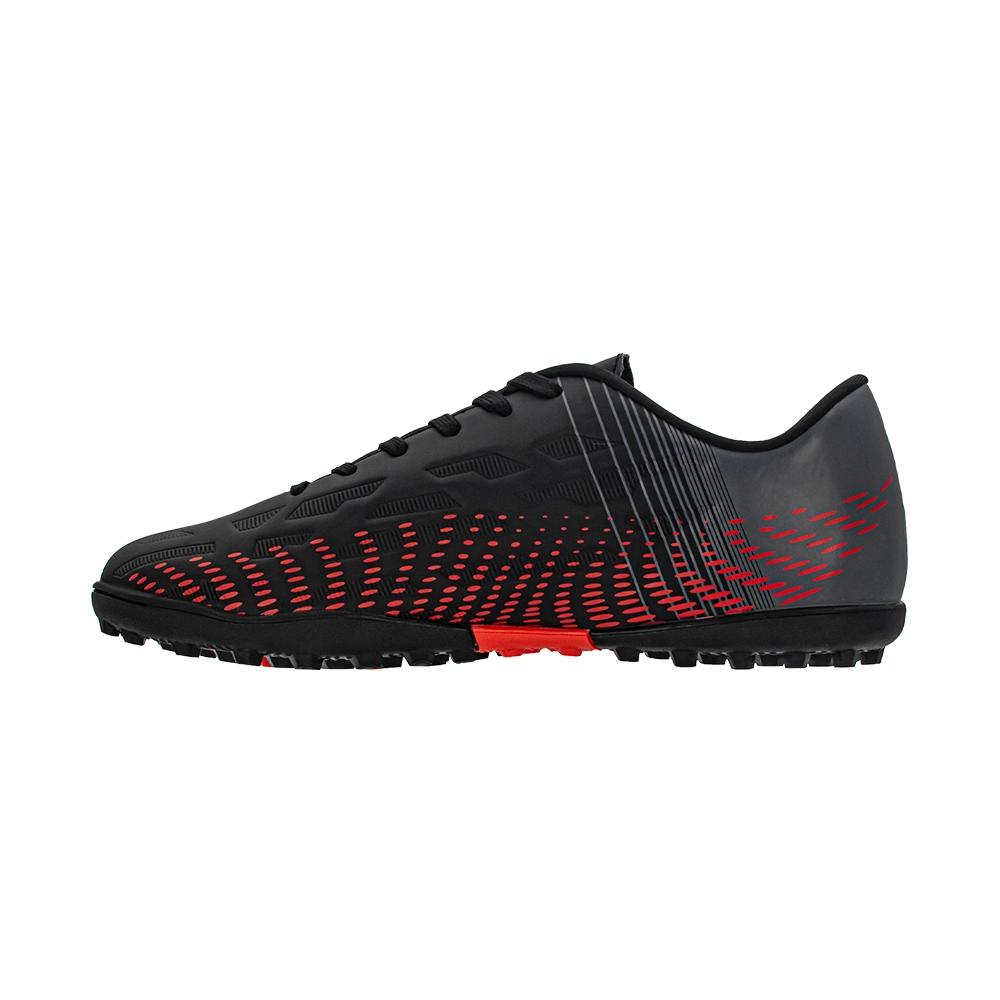 Zapatillas de fútbol Runic negras con detalles rojos