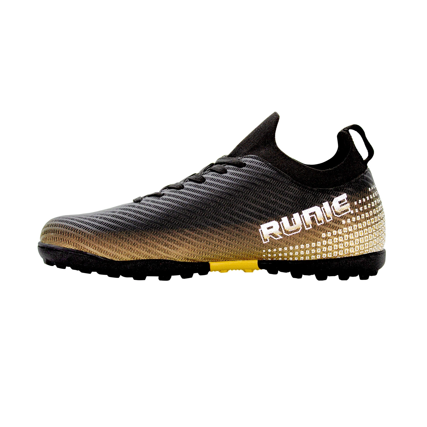 Zapatillas de Fútbol Runic TF Negras y Doradas