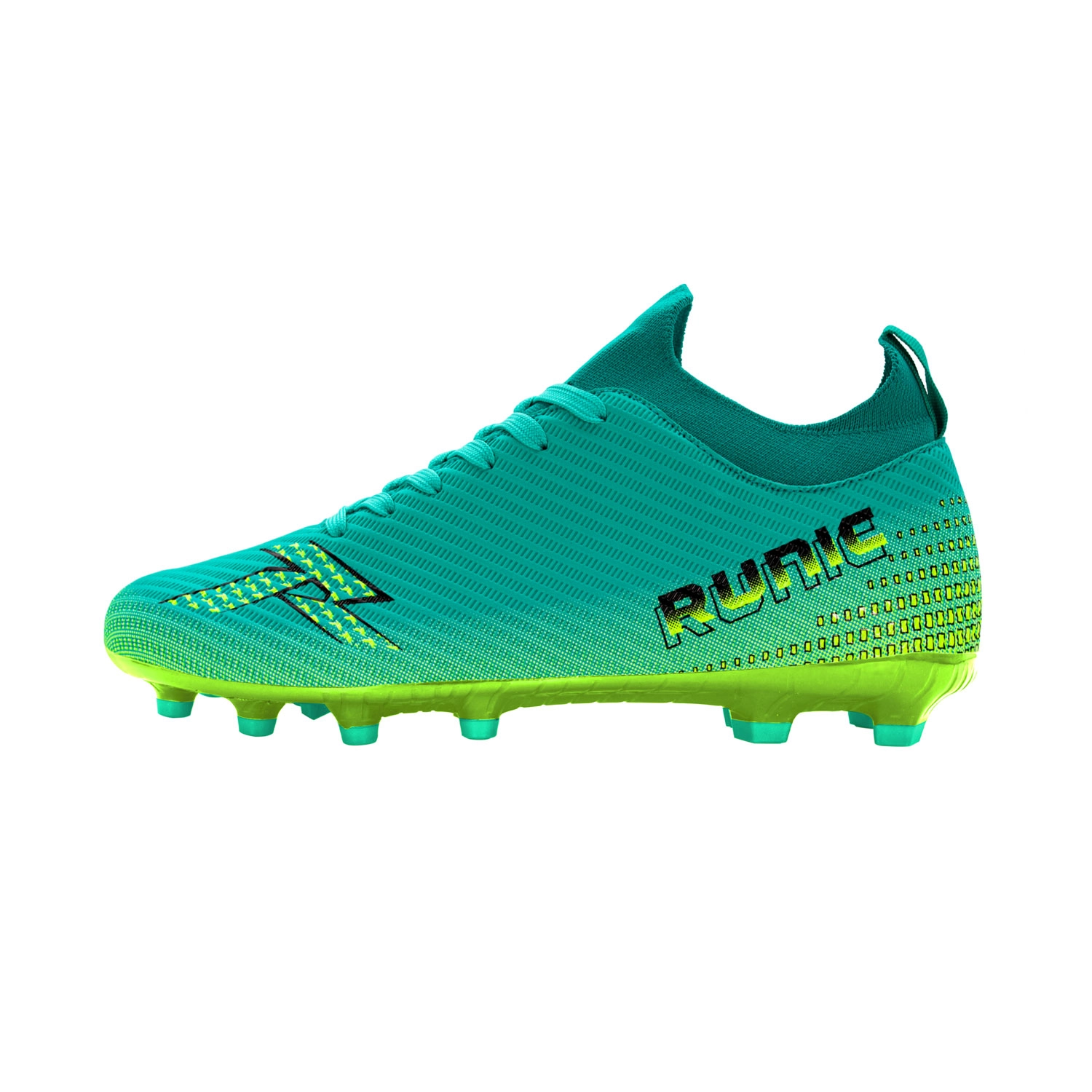 Tacos de fútbol Runic TPU turquesa y verde limón
