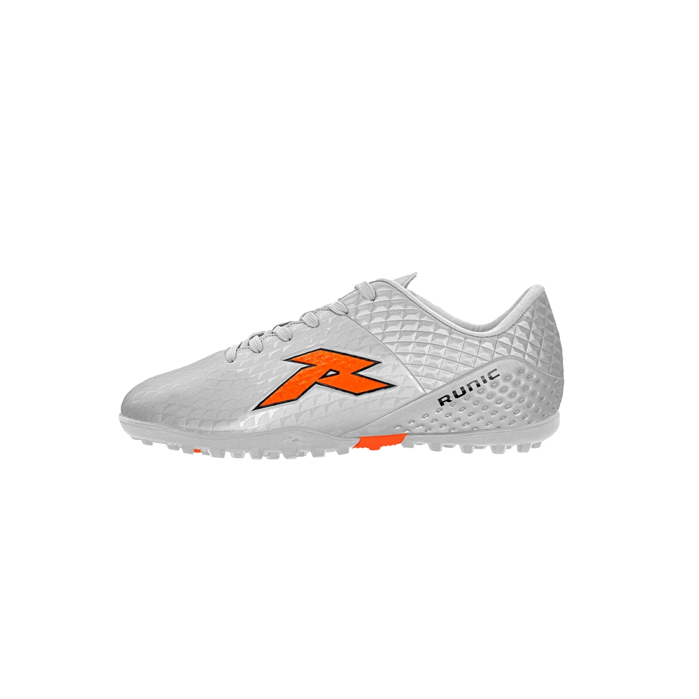 Taquillos de fútbol Runic junior gris y naranja