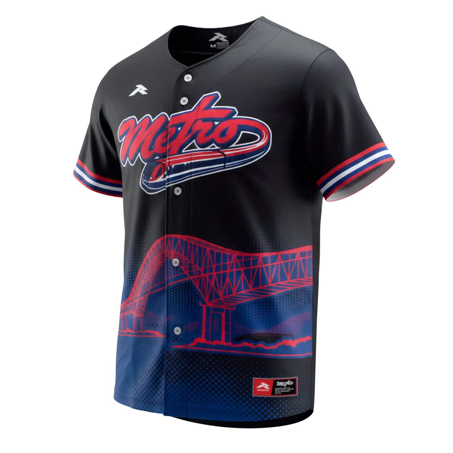 Camisa de béisbol Runic Metro estampada