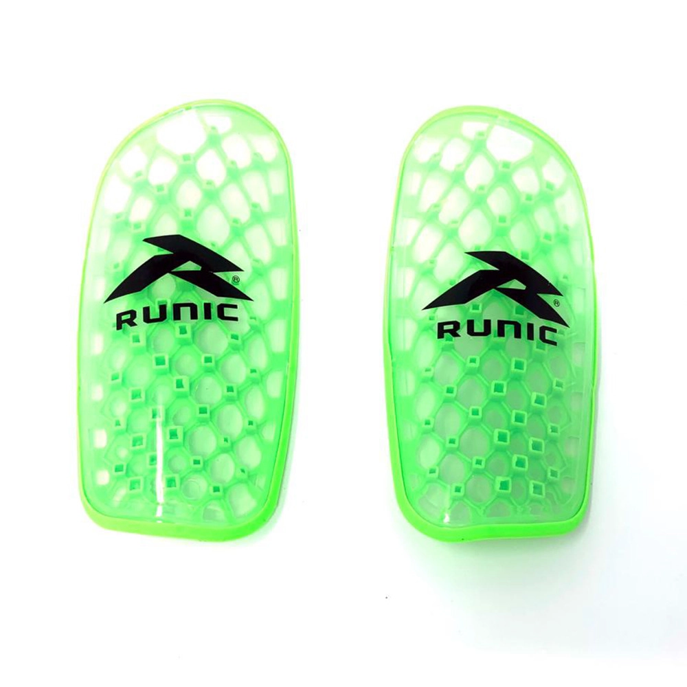 Espinilleras Runic transparentes para fútbol
