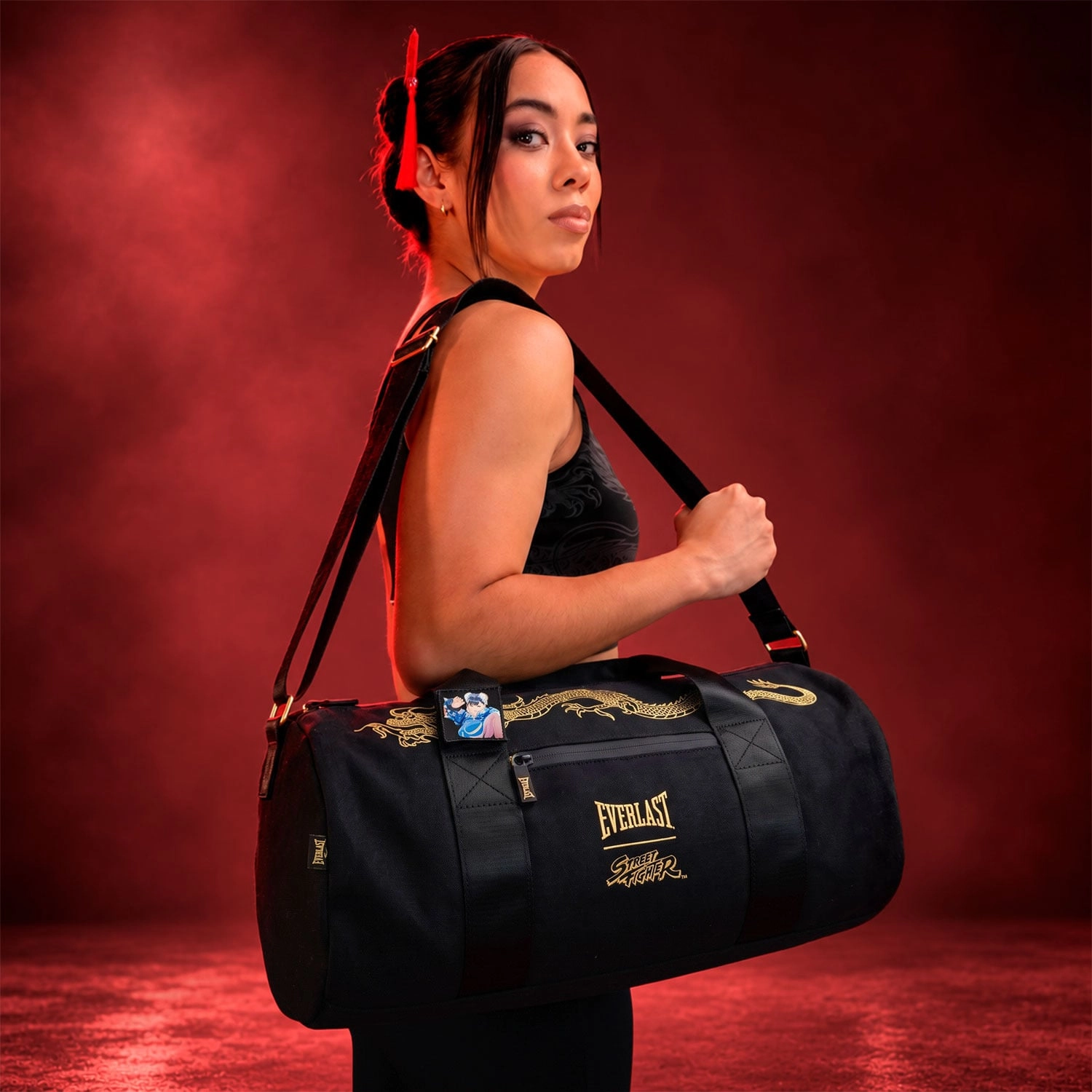 Bolso deportivo mini Everlast Chun-Li Street Fighter negro