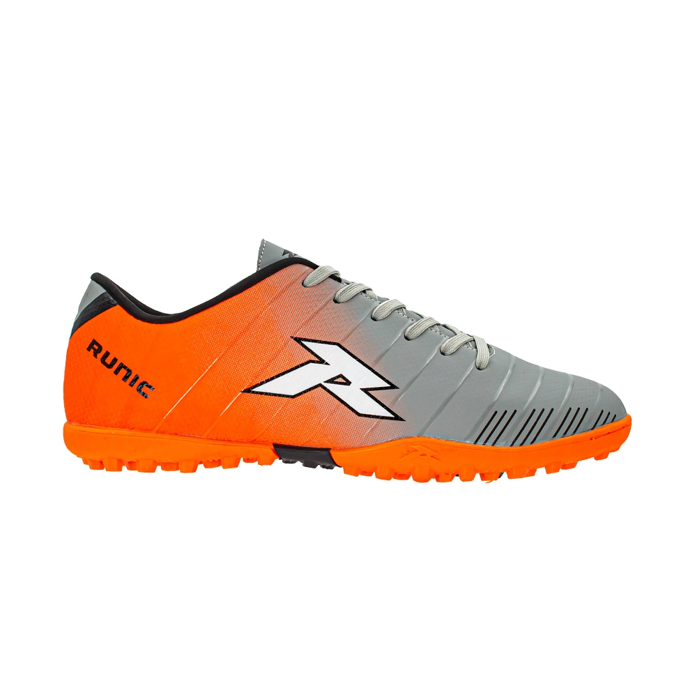 Zapatillas de fútbol Runic TF gris y naranja