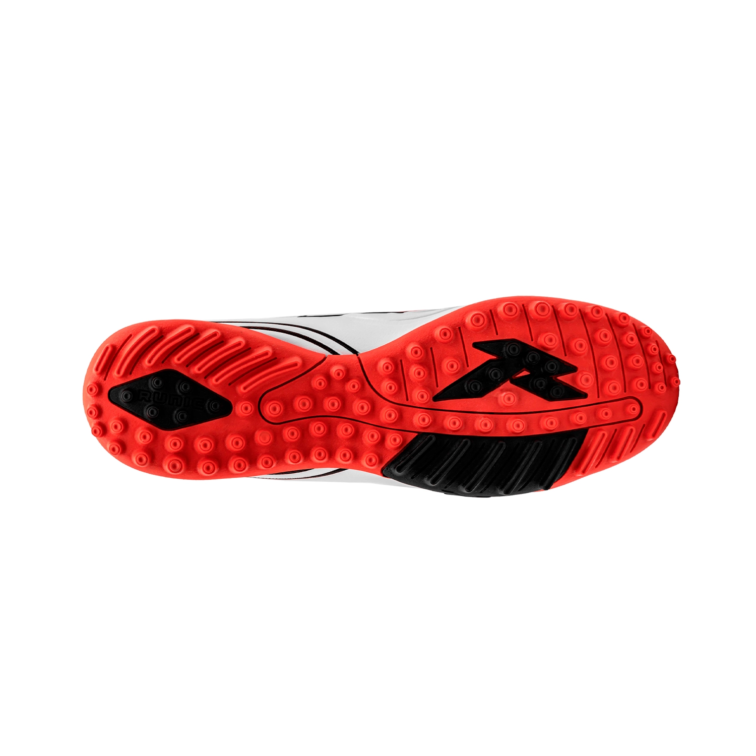 Zapatillas de fútbol Runic TF blancas y rojas