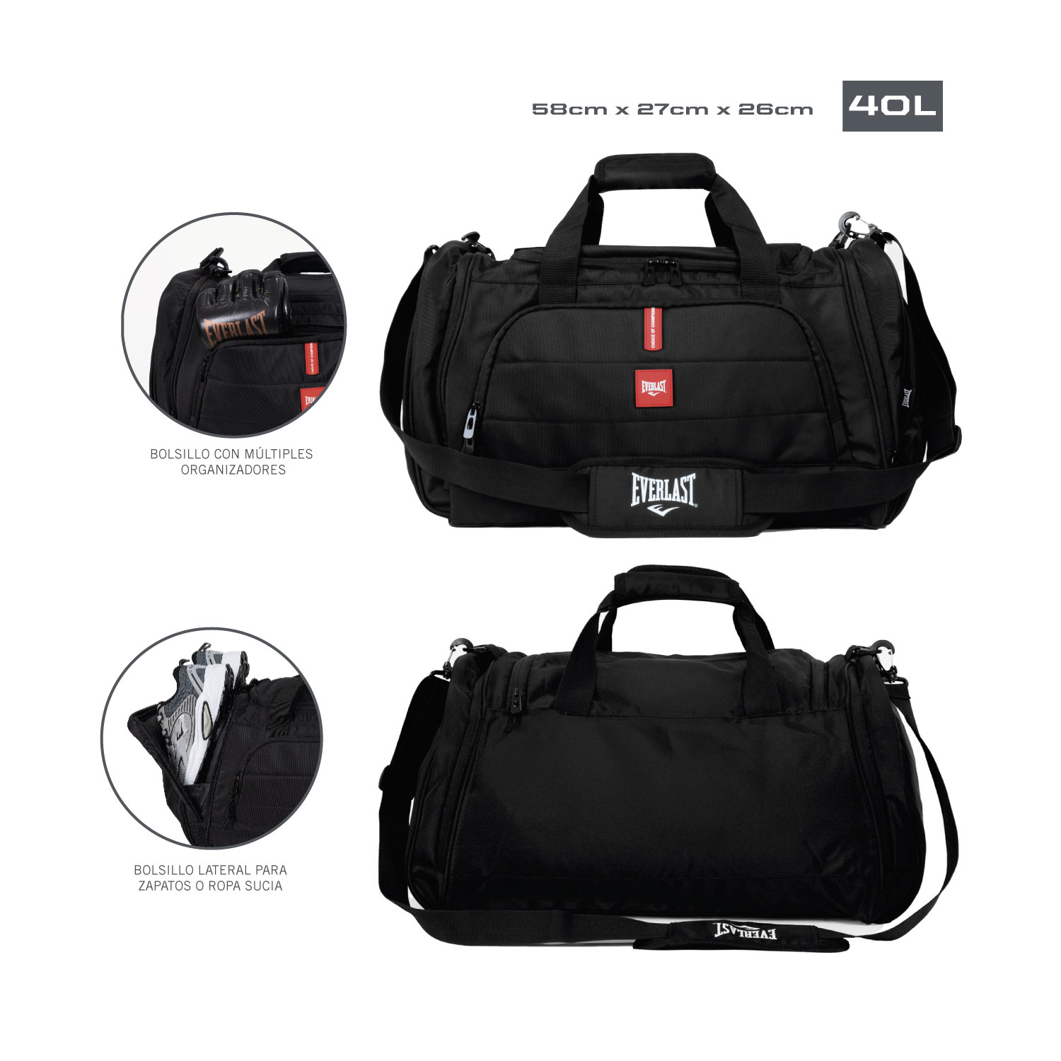 Bolsa Everlast Deportiva 40l Ligera - Imagen 6
